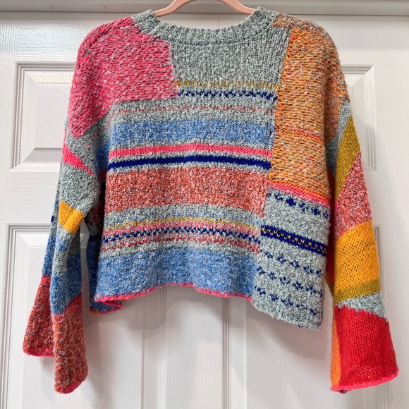 Sincerely Jules Size XS Colorful Multi Pattern Oversized Pullover - Picture 5 of 7
